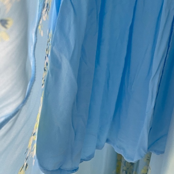 Free People Laura Printed Midi Floral Dress Size XS Blue Lined Strappy Open Back - Picture 8 of 16